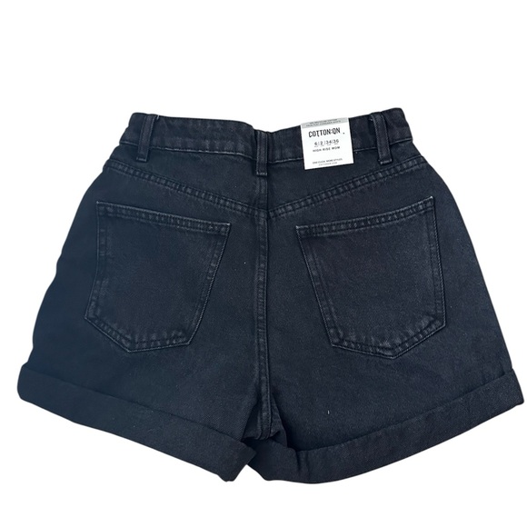 High Waisted Black Denim Shorts- Size 2 - Picture 3 of 3